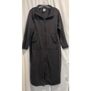 Blair | Women's Full Zip Dark Gray Sweatshirt Fleece Robe Pockets Cozy- Sz S